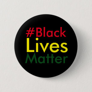 Bóton Redondo 5.08cm Botão preto de Hashtag Rasta da matéria das vida