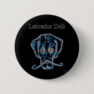 Bóton Redondo 5.08cm Botão preto de Labrador Dali