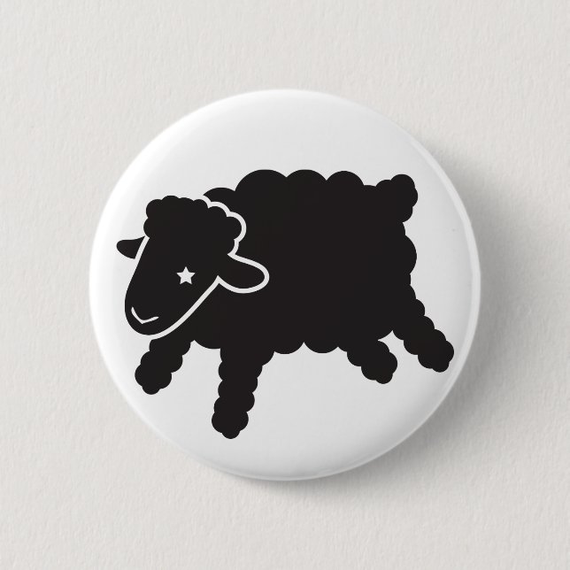 Bóton Redondo 5.08cm botão preto de solo do cordeiro-starr (Frente)