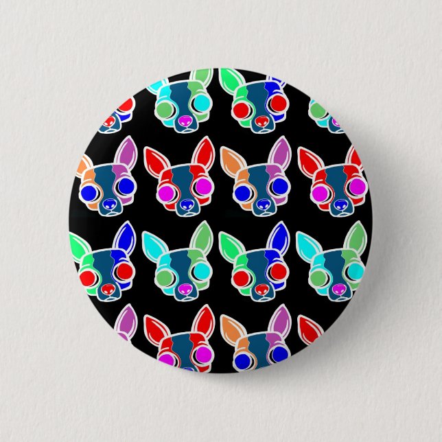 Bóton Redondo 5.08cm Botão preto do PM (Frente)