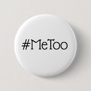 Bóton Redondo 5.08cm Botão preto e branco simples do #MeToo