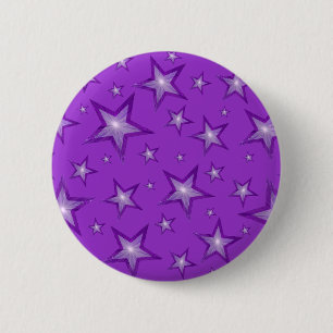 Bóton Redondo 5.08cm Botão Purple Stars roxo