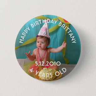 Bóton Redondo 5.08cm Botão Rapariga de Aniversário Personalizada