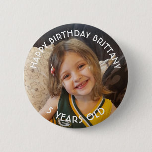 Bóton Redondo 5.08cm Botão Rapariga de Aniversário Personalizada