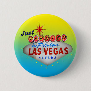 Bóton Redondo 5.08cm Botão recem casados em Vegas