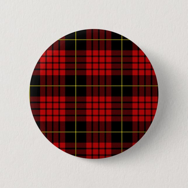 Bóton Redondo 5.08cm Botão Red Tartan (Frente)