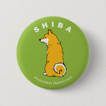 Botão redondo de Shiba