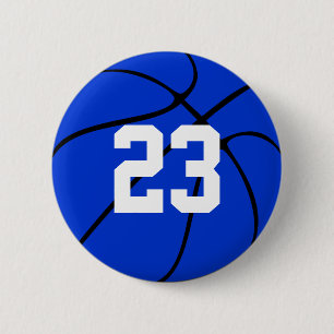 Bóton Redondo 5.08cm Botão redondo do número azul do jérsei do