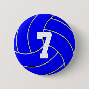 Bóton Redondo 5.08cm Botão redondo do voleibol azul FEITO SOB ENCOMEND