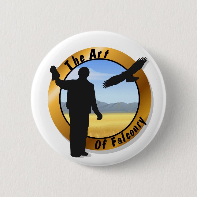 Bóton Redondo 5.08cm Botão Redondo Falconer Medallion (Frente)