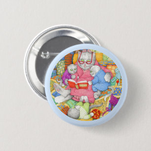 Bóton Redondo 5.08cm Botão redondo HISTÓRIA BEDTIME - Azul