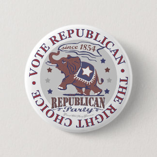 Bóton Redondo 5.08cm Botão republicano do elefante do voto