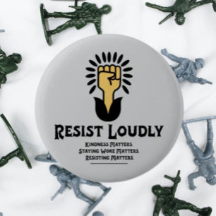 Bóton Redondo 5.08cm Botão Resistente   Progressivo Anti-Fascista