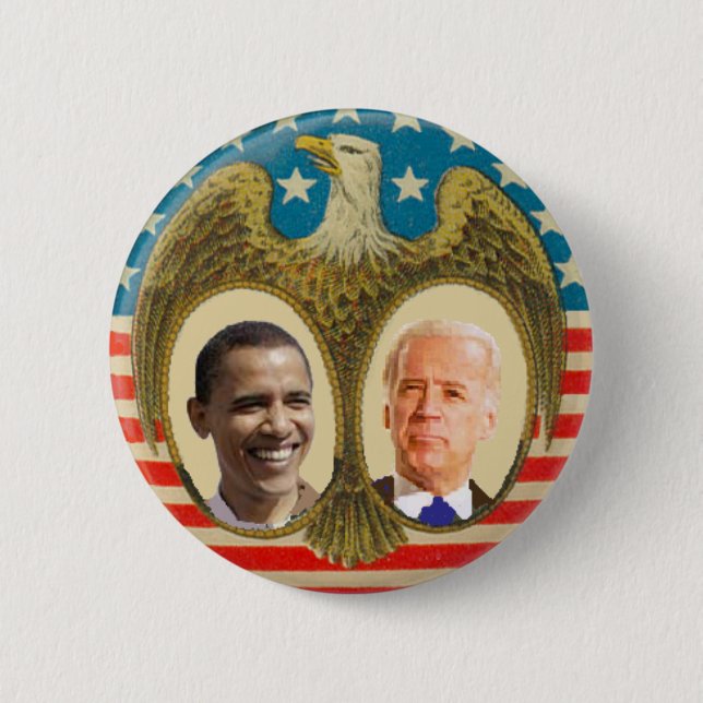 Bóton Redondo 5.08cm Botão retro de Obama Biden (Frente)