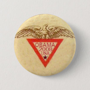 Bóton Redondo 5.08cm Botão retro de Obama Eagle