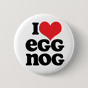 Bóton Redondo 5.08cm Botão Retro I Love Egg Nog