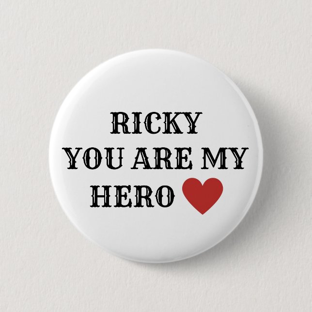Bóton Redondo 5.08cm Botão Ricky Hero (Frente)