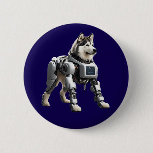 Bóton Redondo 5.08cm Botão Robô Malamute