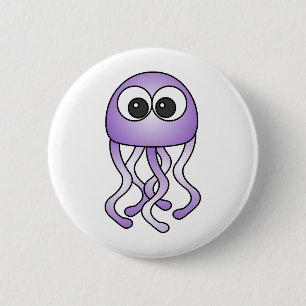 Bóton Redondo 5.08cm Botão roxo bonito das medusa de Kawaii