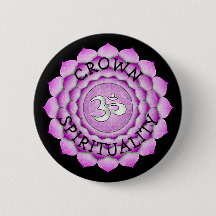 Botão ROXO de Chakra do qui da ESPIRITUALIDADE da