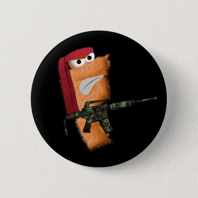 Bóton Redondo 5.08cm botão Sacudir-BO (preto)! (Frente)