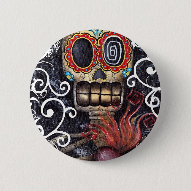 Bóton Redondo 5.08cm Botão sagrado do coração (Frente)