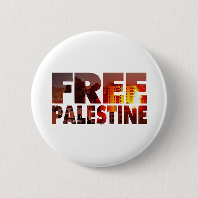 Bóton Redondo 5.08cm Botão Salvar Pinback da Palestina (Frente)