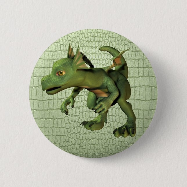 Bóton Redondo 5.08cm Botão Scaley do dragão (Frente)