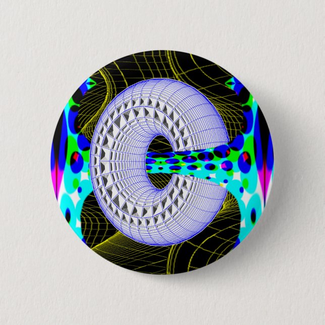 Bóton Redondo 5.08cm Botão selvagem ido rosquinha (Frente)