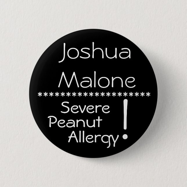 Bóton Redondo 5.08cm Botão severo da alergia do amendoim (Frente)
