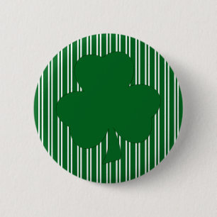 Bóton Redondo 5.08cm Botão Shamrock com faixa verde
