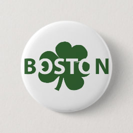 Bóton Redondo 5.08cm Botão Shamrock Irlandês de Boston