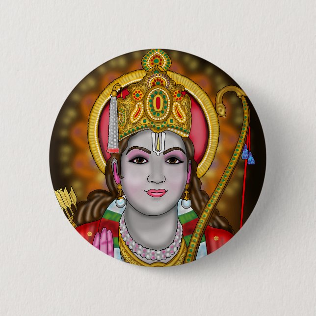 Bóton Redondo 5.08cm Botão Shree Ram (Frente)