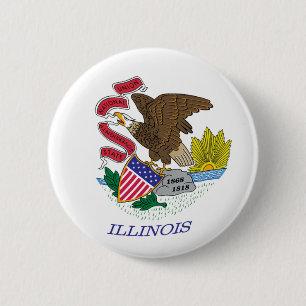 Bóton Redondo 5.08cm Botão Sinalizador de Illinois