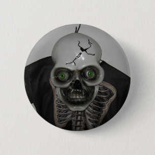 Bóton Redondo 5.08cm Botão Skeleton Skull Halloween