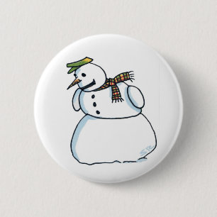 Bóton Redondo 5.08cm Botão Snowman