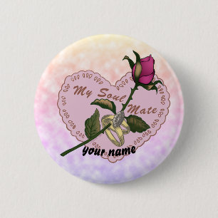 Bóton Redondo 5.08cm botão Soul Mate Wedding