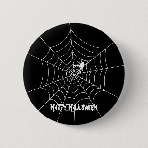 Bóton Redondo 5.08cm Botão Spider Web Halloween