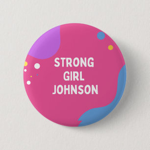 Bóton Redondo 5.08cm Botão Strong Girl Johnson