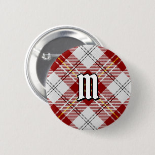 Bóton Redondo 5.08cm Botão Tartan Clan MacPherson Vermelho Vestido