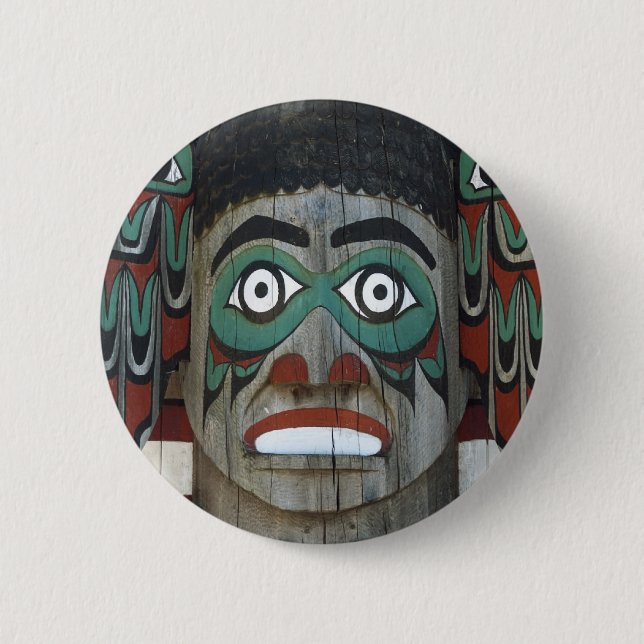 Bóton Redondo 5.08cm Botão Totem Pole (Frente)
