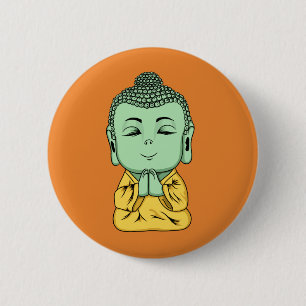 Bóton Redondo 5.08cm Botão traseiro do Pin de Buddha Namaste