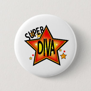 Bóton Redondo 5.08cm Botão Traseiro do Pin Diva da Estrela