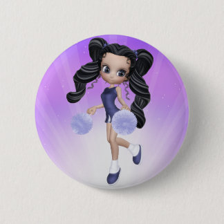 Bóton Redondo 5.08cm Botão triguenho da menina do cheerleader