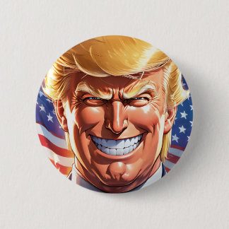 Bóton Redondo 5.08cm Botão Trump MAGA 2024 America First