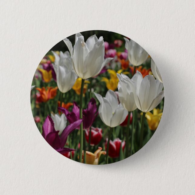 Bóton Redondo 5.08cm Botão Tulipas (Frente)