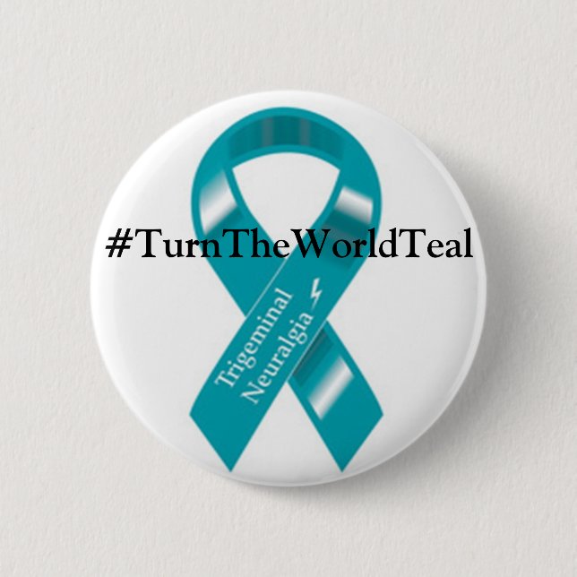 Bóton Redondo 5.08cm botão #TurnTheWorldTeal (Frente)