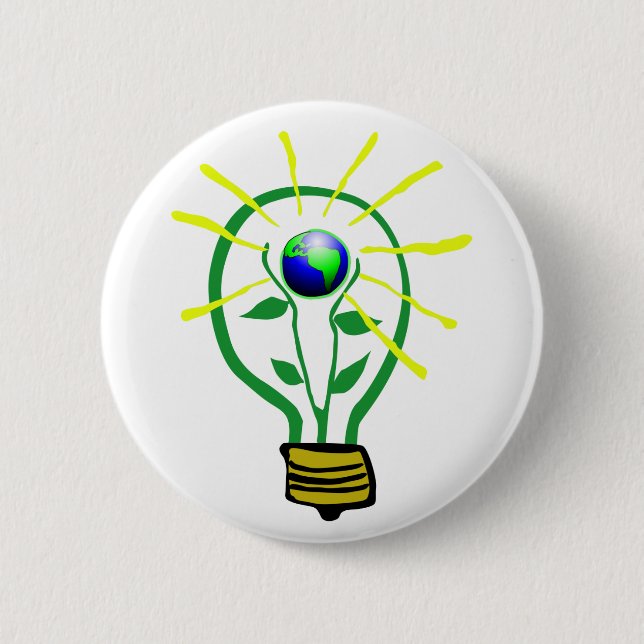 Bóton Redondo 5.08cm Botão Verde (Frente)