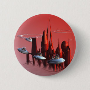 Bóton Redondo 5.08cm Botão verde pequeno dos invasores