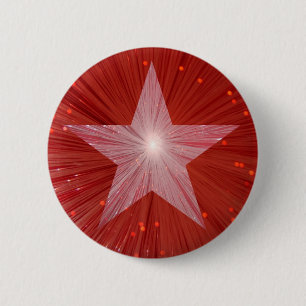 Bóton Redondo 5.08cm Botão vermelho da estrela